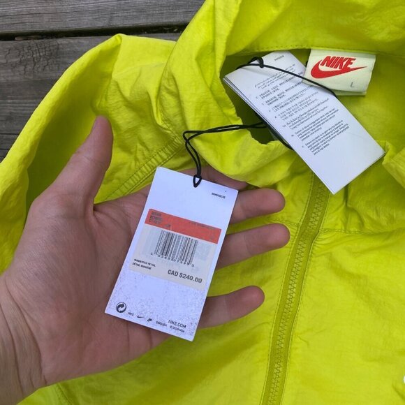BNWT Nike X Stussy Windbreaker Jacket Large Neon - Picture 8 of 9